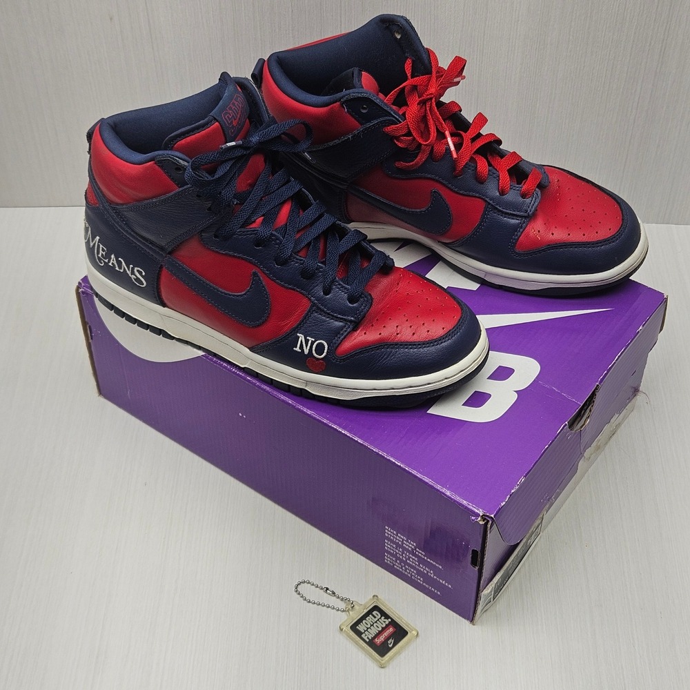 Nike SB Dunk High Supreme By Any Means Navy Red DN3741-600 Mens 8.5